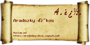 Aradszky Ákos névjegykártya