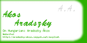 akos aradszky business card